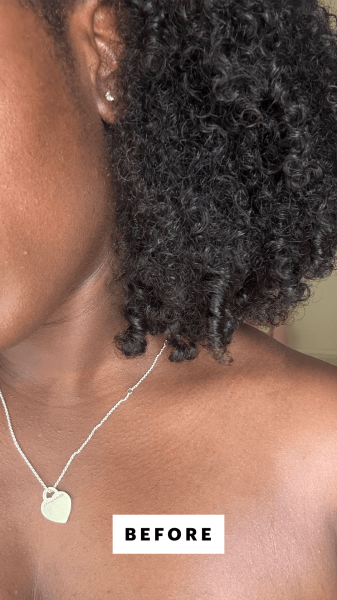 BlayTettey before applying the Aveeno Daily Moisturizing Body Oil Mist